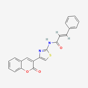 molecular formula C21H14N2O3S B2603288 N-(4-(2-oxo-2H-chromen-3-yl)thiazol-2-yl)cinnamamide CAS No. 477547-28-7