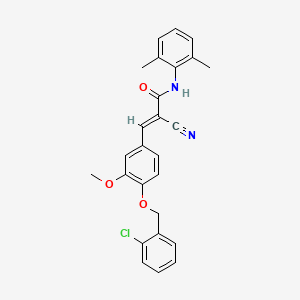 molecular formula C26H23ClN2O3 B2603296 (E)-3-[4-[(2-chlorophenyl)methoxy]-3-methoxyphenyl]-2-cyano-N-(2,6-dimethylphenyl)prop-2-enamide CAS No. 444181-44-6