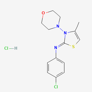 molecular formula C14H17Cl2N3OS B2603297 (Z)-4-chloro-N-(4-methyl-3-morpholinothiazol-2(3H)-ylidene)aniline hydrochloride CAS No. 1180031-34-8