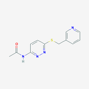 molecular formula C12H12N4OS B2603305 N-(6-((pyridin-3-ylmethyl)thio)pyridazin-3-yl)acetamide CAS No. 1021075-95-5