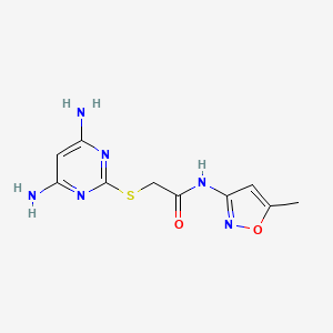 molecular formula C10H12N6O2S B2603310 2-((4,6-diaminopyrimidin-2-yl)thio)-N-(5-methylisoxazol-3-yl)acetamide CAS No. 443321-51-5