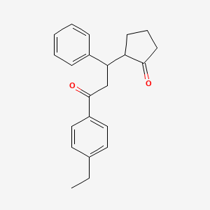 molecular formula C22H24O2 B2603313 2-[3-(4-Ethylphenyl)-3-oxo-1-phenylpropyl]cyclopentan-1-one CAS No. 392289-40-6