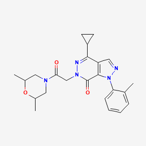molecular formula C23H27N5O3 B2603318 4-cyclopropyl-6-(2-(2,6-dimethylmorpholino)-2-oxoethyl)-1-(o-tolyl)-1H-pyrazolo[3,4-d]pyridazin-7(6H)-one CAS No. 1105202-76-3