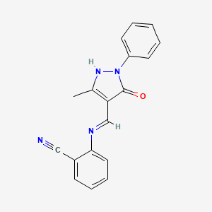 2-{[(3-methyl-5-oxo-1-phenyl-1,5-dihydro-4H-pyrazol-4-yliden)methyl]amino}benzenecarbonitrile
