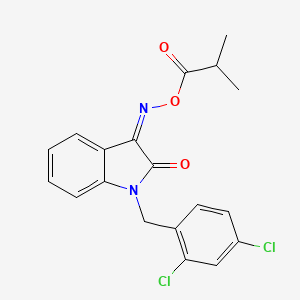 [(Z)-[1-[(2,4-dichlorophenyl)methyl]-2-oxoindol-3-ylidene]amino] 2-methylpropanoate