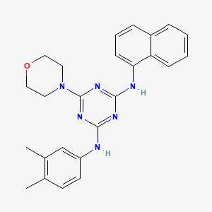 molecular formula C25H26N6O B2603334 N2-(3,4-dimethylphenyl)-6-morpholino-N4-(naphthalen-1-yl)-1,3,5-triazine-2,4-diamine CAS No. 946339-44-2