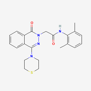 molecular formula C22H24N4O2S B2603336 3-(2-methoxyphenyl)-N-[(1-methyl-1H-benzimidazol-5-yl)methyl]propanamide CAS No. 1251706-88-3