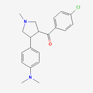 molecular formula C20H23ClN2O B2603341 (4-chlorophenyl){4-[4-(dimethylamino)phenyl]-1-methyltetrahydro-1H-pyrrol-3-yl}methanone CAS No. 478050-07-6