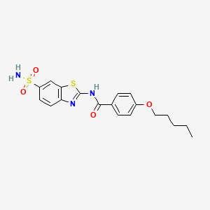 molecular formula C19H21N3O4S2 B2603342 4-(pentyloxy)-N-(6-sulfamoylbenzo[d]thiazol-2-yl)benzamide CAS No. 681228-54-6