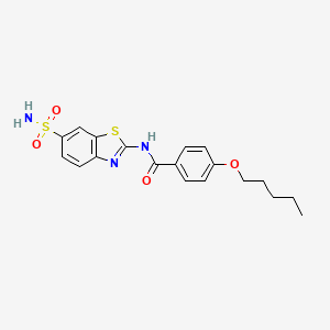 molecular formula C19H21N3O4S2 B2603342 4-(戊氧基)-N-(6-磺酰基苯并[d]噻唑-2-基)苯甲酰胺 CAS No. 681228-54-6