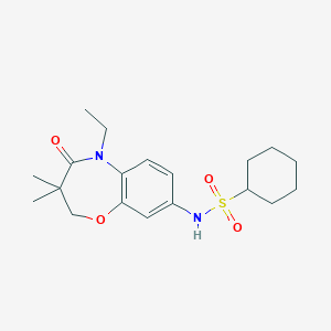 N-(5-ethyl-3,3-dimethyl-4-oxo-2,3,4,5-tetrahydro-1,5-benzoxazepin-8-yl)cyclohexanesulfonamide