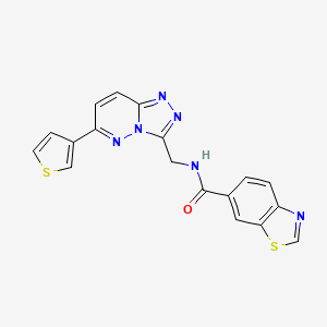 molecular formula C18H12N6OS2 B2603347 N-((6-(thiophen-3-yl)-[1,2,4]triazolo[4,3-b]pyridazin-3-yl)methyl)benzo[d]thiazole-6-carboxamide CAS No. 1903684-28-5