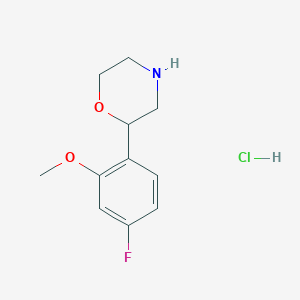 molecular formula C11H15ClFNO2 B2603351 2-(4-Fluoro-2-methoxyphenyl)morpholine;hydrochloride CAS No. 2248324-44-7