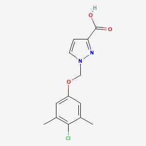 molecular formula C13H13ClN2O3 B2603356 1-[(4-氯-3,5-二甲基苯氧基)甲基]-1H-吡唑-3-羧酸 CAS No. 1004193-06-9