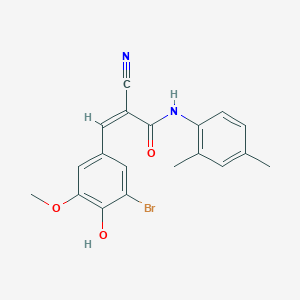 (Z)-3-(3-bromo-4-hydroxy-5-methoxyphenyl)-2-cyano-N-(2,4-dimethylphenyl)prop-2-enamide