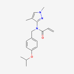 N-(1,4-Dimethylpyrazol-3-yl)-N-[(4-propan-2-yloxyphenyl)methyl]prop-2-enamide