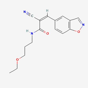 molecular formula C16H17N3O3 B2603372 (Z)-3-(1,2-Benzoxazol-5-yl)-2-cyano-N-(3-ethoxypropyl)prop-2-enamide CAS No. 2094966-60-4