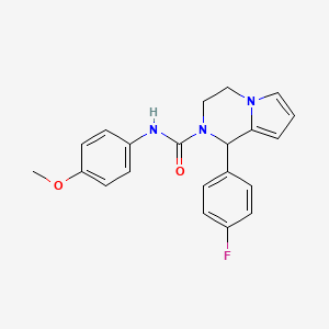 molecular formula C21H20FN3O2 B2603375 1-(4-fluorophenyl)-N-(4-methoxyphenyl)-3,4-dihydropyrrolo[1,2-a]pyrazine-2(1H)-carboxamide CAS No. 899749-93-0