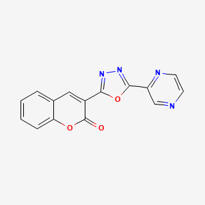 molecular formula C15H8N4O3 B2603376 3-[5-(pyrazin-2-yl)-1,3,4-oxadiazol-2-yl]-2H-chromen-2-one CAS No. 1795061-85-6