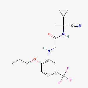 molecular formula C18H22F3N3O2 B2603378 N-(1-cyano-1-cyclopropylethyl)-2-{[2-propoxy-5-(trifluoromethyl)phenyl]amino}acetamide CAS No. 1036633-91-6