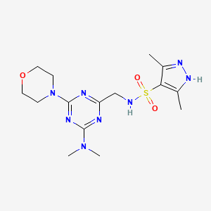 molecular formula C15H24N8O3S B2603381 N-((4-(dimethylamino)-6-morpholino-1,3,5-triazin-2-yl)methyl)-3,5-dimethyl-1H-pyrazole-4-sulfonamide CAS No. 2034209-72-6