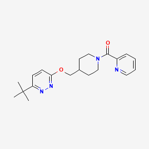 molecular formula C20H26N4O2 B2603387 3-Tert-butyl-6-{[1-(pyridine-2-carbonyl)piperidin-4-yl]methoxy}pyridazine CAS No. 2319808-54-1