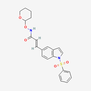 molecular formula C22H22N2O5S B2603389 (2E)-3-[1-(benzenesulfonyl)-1H-indol-5-yl]-N-(oxan-2-yloxy)prop-2-enamide CAS No. 951655-99-5