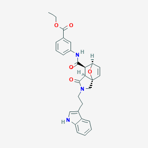 molecular formula C28H27N3O5 B260339 ethyl 3-[({2-[2-(1H-indol-3-yl)ethyl]-3-oxo-1,2,4,5-tetrahydro-5,7a-epoxyisoindol-4-yl}carbonyl)amino]benzoate 