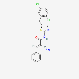 (2E)-3-(4-tert-butylphenyl)-2-cyano-N-[5-(2,5-dichlorobenzyl)-1,3-thiazol-2-yl]prop-2-enamide