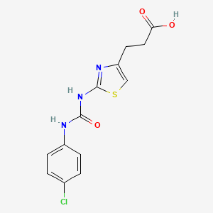 molecular formula C13H12ClN3O3S B2603395 3-(2-(3-(4-Chlorophenyl)ureido)thiazol-4-yl)propanoic acid CAS No. 1105192-24-2