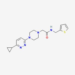 2-(4-(6-cyclopropylpyridazin-3-yl)piperazin-1-yl)-N-(thiophen-2-ylmethyl)acetamide