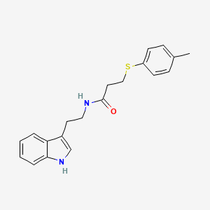 molecular formula C20H22N2OS B2603417 N-(2-Indol-3-ylethyl)-3-(4-methylphenylthio)propanamide CAS No. 1022675-03-1