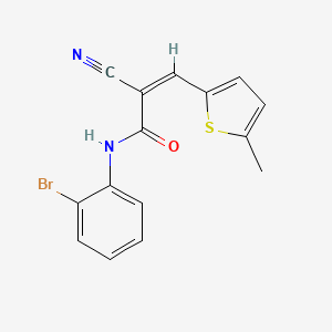 molecular formula C15H11BrN2OS B2603419 (Z)-N-(2-bromophenyl)-2-cyano-3-(5-methylthiophen-2-yl)prop-2-enamide CAS No. 1223868-29-8