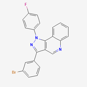 molecular formula C22H13BrFN3 B2603420 3-(3-bromophenyl)-1-(4-fluorophenyl)-1H-pyrazolo[4,3-c]quinoline CAS No. 901031-18-3