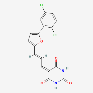 molecular formula C17H10Cl2N2O4 B2603423 (E)-5-(3-(5-(2,5-dichlorophenyl)furan-2-yl)allylidene)pyrimidine-2,4,6(1H,3H,5H)-trione CAS No. 853744-27-1