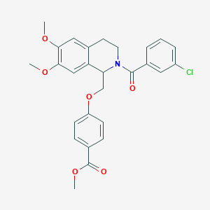 methyl 4-{[2-(3-chlorobenzoyl)-6,7-dimethoxy-1,2,3,4-tetrahydroisoquinolin-1-yl]methoxy}benzoate