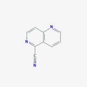 molecular formula C9H5N3 B2603428 1,6-Naphthyridine-5-carbonitrile CAS No. 28694-40-8