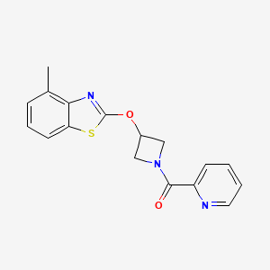 molecular formula C17H15N3O2S B2603433 (3-((4-Methylbenzo[d]thiazol-2-yl)oxy)azetidin-1-yl)(pyridin-2-yl)methanone CAS No. 1798485-72-9