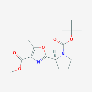 methyl 2-[(2S)-1-(tert-butoxycarbonyl)pyrrolidin-2-yl]-5-methyl-1,3-oxazole-4-carboxylate