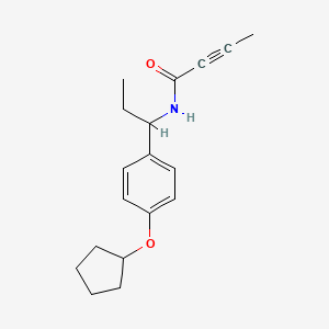 molecular formula C18H23NO2 B2603448 N-[1-(4-Cyclopentyloxyphenyl)propyl]but-2-ynamide CAS No. 2411271-98-0
