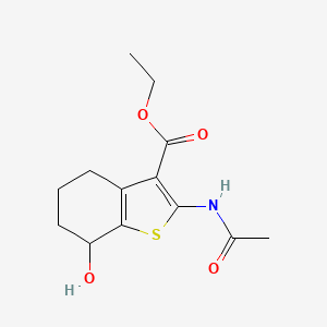 molecular formula C13H17NO4S B2603452 Ethyl 2-(acetylamino)-7-hydroxy-4,5,6,7-tetrahydro-1-benzothiophene-3-carboxylate CAS No. 128811-99-4