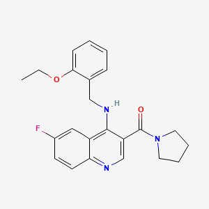 (4-((2-Ethoxybenzyl)amino)-6-fluoroquinolin-3-yl)(pyrrolidin-1-yl)methanone