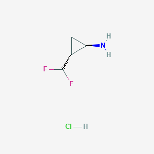 molecular formula C4H8ClF2N B2603457 (1R,2R)-2-(Difluoromethyl)cyclopropan-1-amine hydrochloride CAS No. 1807920-91-7