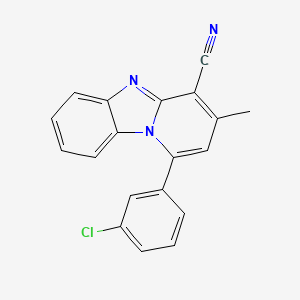molecular formula C19H12ClN3 B2603458 1-(3-Chlorophenyl)-3-methylpyrido[1,2-a]benzimidazole-4-carbonitrile CAS No. 733030-53-0