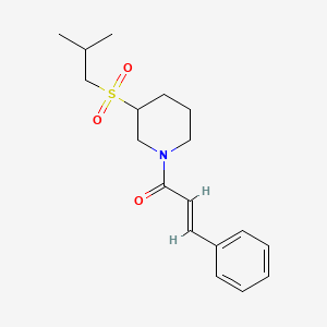 molecular formula C18H25NO3S B2603468 (2E)-1-[3-(2-methylpropanesulfonyl)piperidin-1-yl]-3-phenylprop-2-en-1-one CAS No. 2097941-41-6