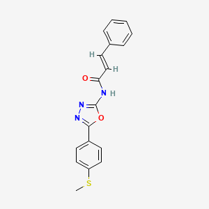 N-(5-(4-(methylthio)phenyl)-1,3,4-oxadiazol-2-yl)cinnamamide