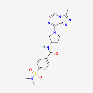 molecular formula C19H23N7O3S B2603473 4-(N,N-dimethylsulfamoyl)-N-(1-(3-methyl-[1,2,4]triazolo[4,3-a]pyrazin-8-yl)pyrrolidin-3-yl)benzamide CAS No. 2034383-05-4