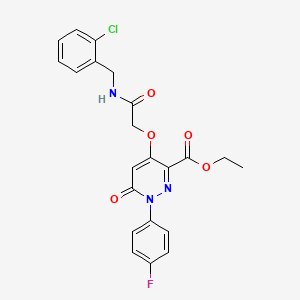 Ethyl 4-(2-((2-chlorobenzyl)amino)-2-oxoethoxy)-1-(4-fluorophenyl)-6-oxo-1,6-dihydropyridazine-3-carboxylate
