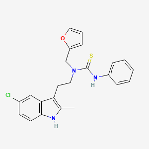 1-(2-(5-chloro-2-methyl-1H-indol-3-yl)ethyl)-1-(furan-2-ylmethyl)-3-phenylthiourea