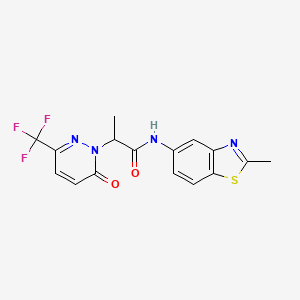 N-(2-methyl-1,3-benzothiazol-5-yl)-2-[6-oxo-3-(trifluoromethyl)-1,6-dihydropyridazin-1-yl]propanamide